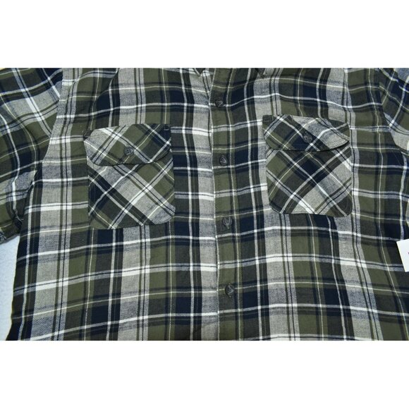 Wrangler Flannel Men's Shacket Size XL Green Plaid Sherpa Lined Button Up - Picture 3 of 13